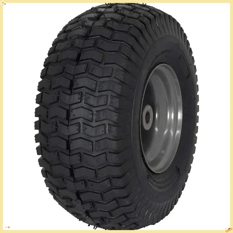 Conjunto de pneus e rodas 15x6.00-6, pneu dianteiro de substituição pneumático para cortador de grama compatível com cortadores de grama
