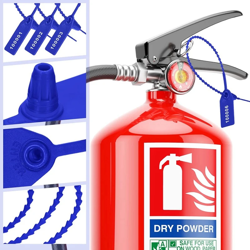 Plastic Tamper Resistant Seal Fire Extinguisher Label Seal Security Number Zipper Collar 250Mm Length 2000Piece