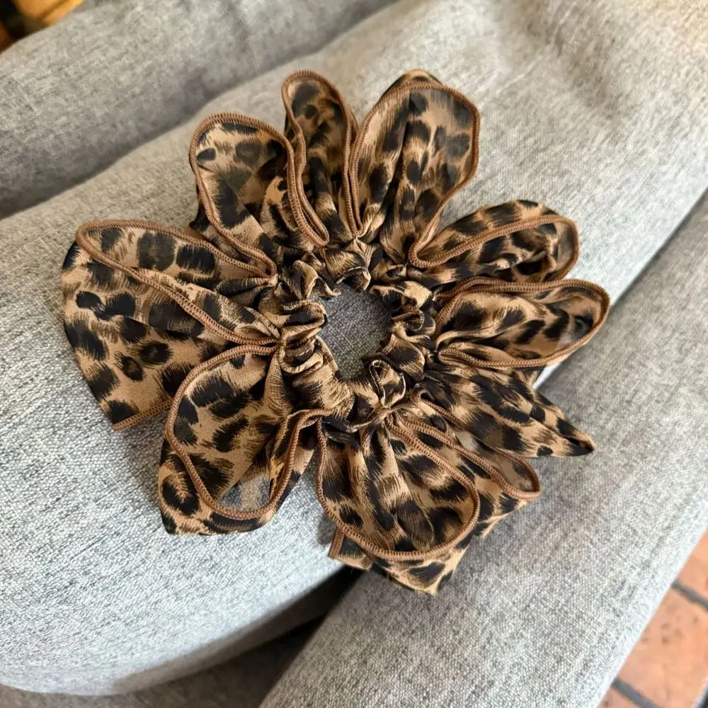 

Exquisite Elastic Flower Hair Scrunchies Sweet Cloth Blue Plaid Hair Ring Korean Style Hair Rope Lattice Hair Tie Daily