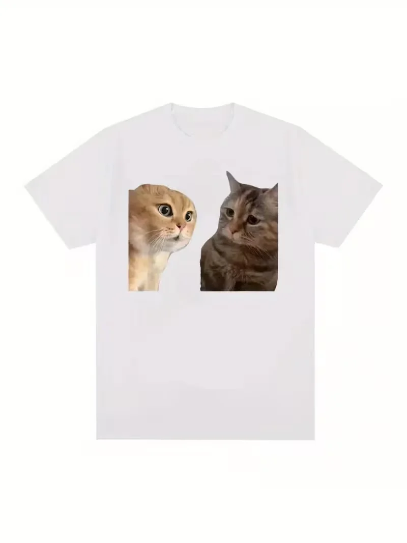 Cat Graphic Print T-shirt, Short Sleeve Top for All-Season, Women's Clothing Durable Oversize Casual T-shirt Daily Streetwear