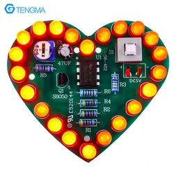 Interesting Heart-Shaped LM358 Breathing Lamp Love Electronic Production Teaching Training DIY Circuit Board Welding Exercise