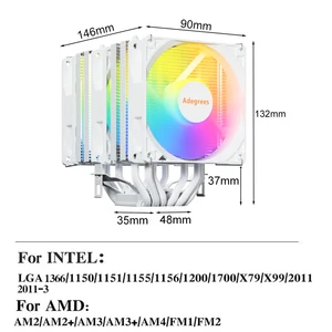 Tủ lạnh không khí từ bộ xử lý với 6 ống nhiệt, 4Pin PWM, PC, tháp xử lý, Intel LGA 1700, 1200, 1150, 1151, 1155, 2011, x79, x99, 1366, AM5, AM4 10 Torre điều hòa không khí bán hàng chính - 2