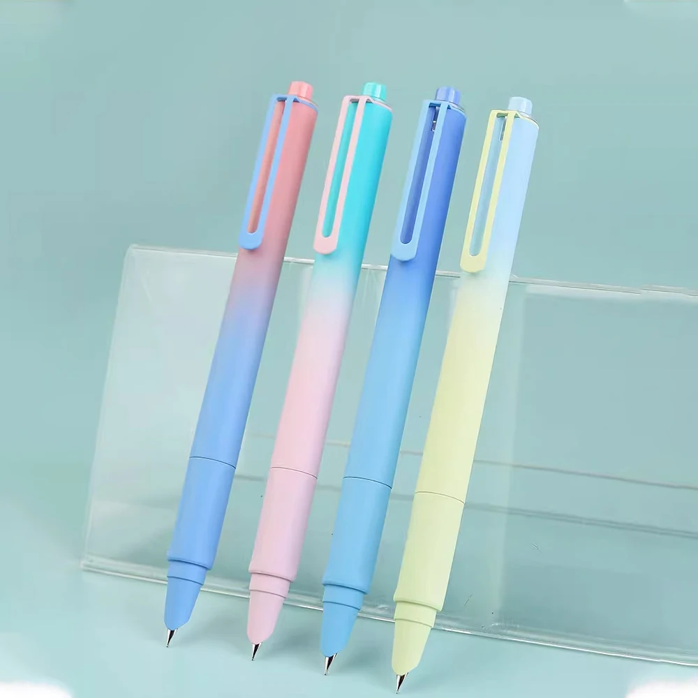 YIREN D7001M Matte Fountain pen Gradient color press thermal erasable pen Primary school students 0.38mm EF nibs school supplies