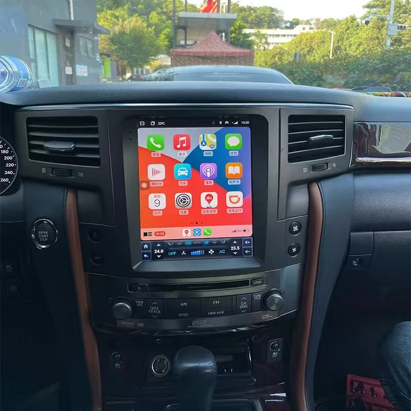 13.6 "Android14 راديو السيارة لكزس LX570 2007-2015 شاشة تعمل باللمس مشغل وسائط متعددة فيديو السيارات ستيريو لتحديد المواقع والملاحة Carplay المضيف