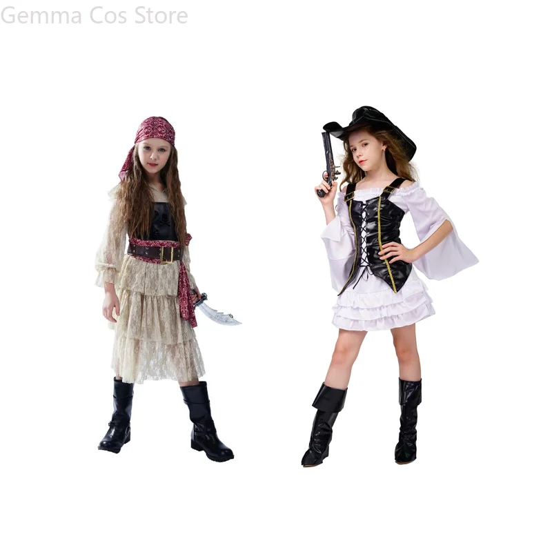 

Halloween Costumes Girls Pirate Costume Kids Captain Jack Cosplay Set for Ball Show Birthday Party Purim Carnival Pirate Clothes