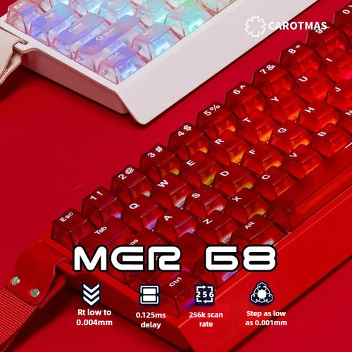 Teclado con interruptor magnético Mer68 Pro, teclado con cable intercambiable en caliente de 8000Hz, disparador rápido RT0.001mm RGB, teclado para juegos de baja latencia para jugadores