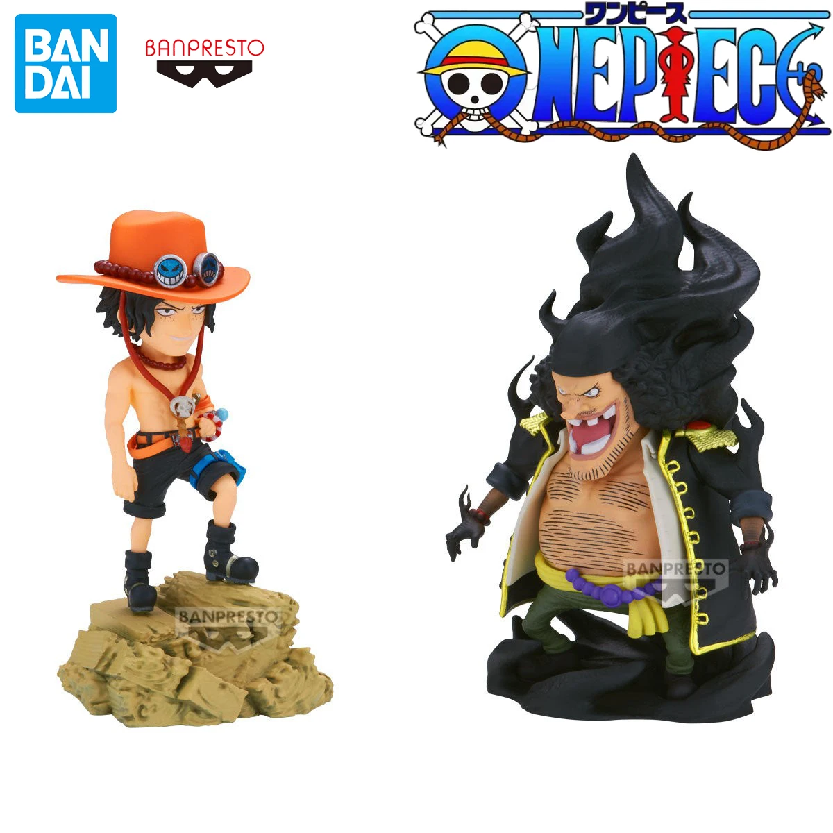 

In Stock Original BANDAI BANPRESTO Trading Log Stories World Collectable Figure One Piece Portgas D. Ace Marshall D. Teach Scene