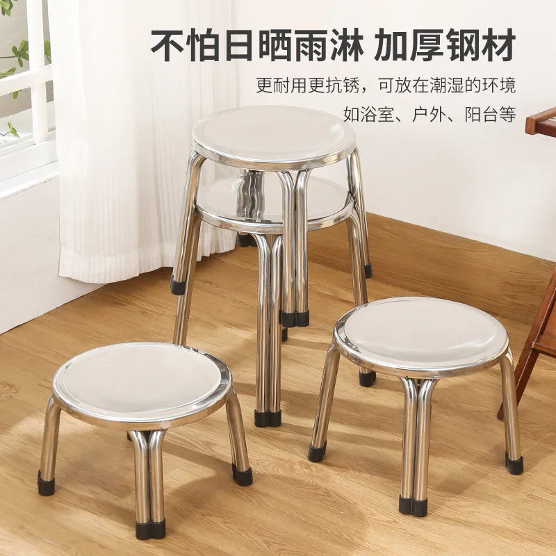 Stainless steel furniture round stool bar chair rotating spiral hospital laboratory lifting stool dining table and chair stainle