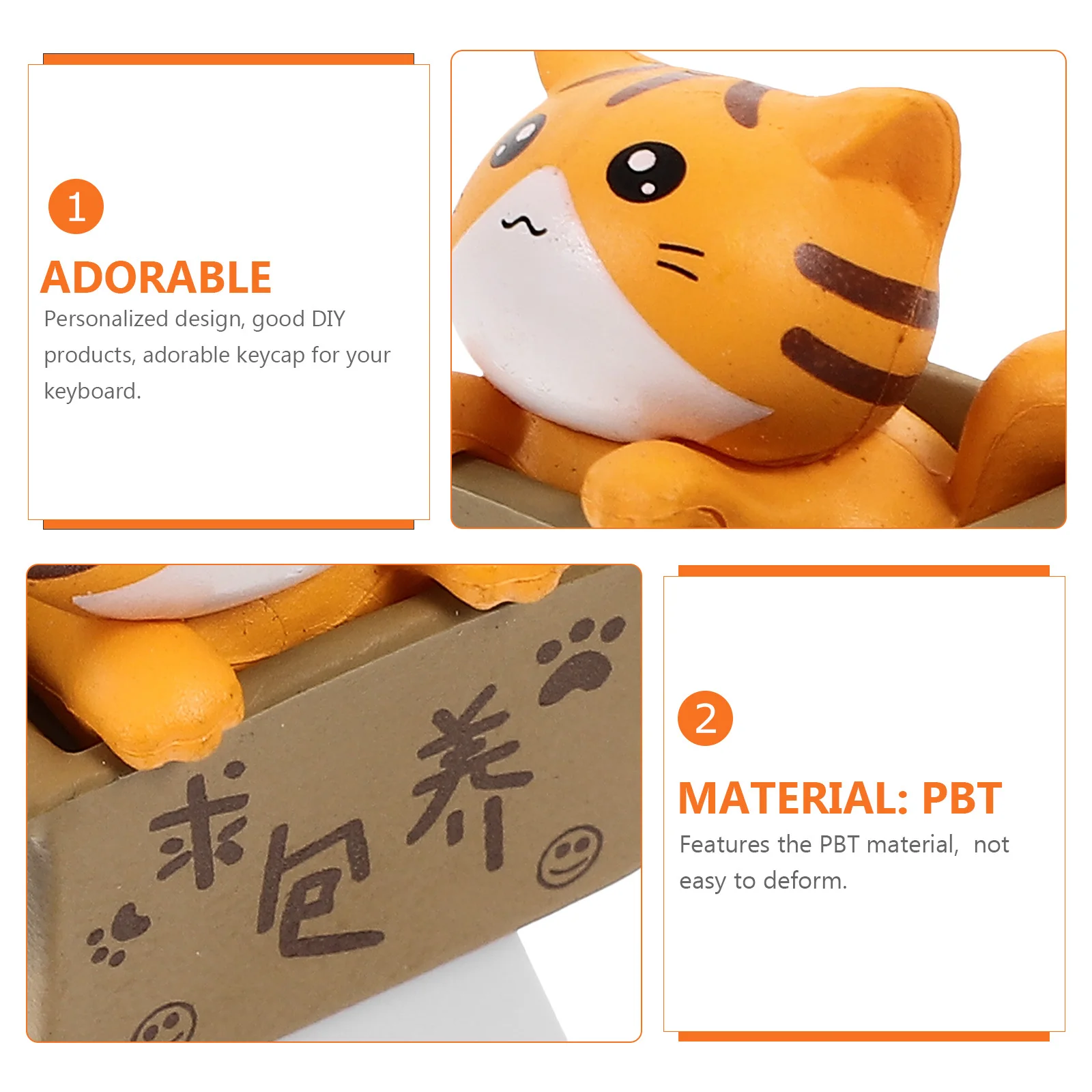 

Adorable Cat in Cardboard Box R4 Profile Keycap for Mechanical Keyboard Pbt Material Durable DIY Accessory Birthday Gift