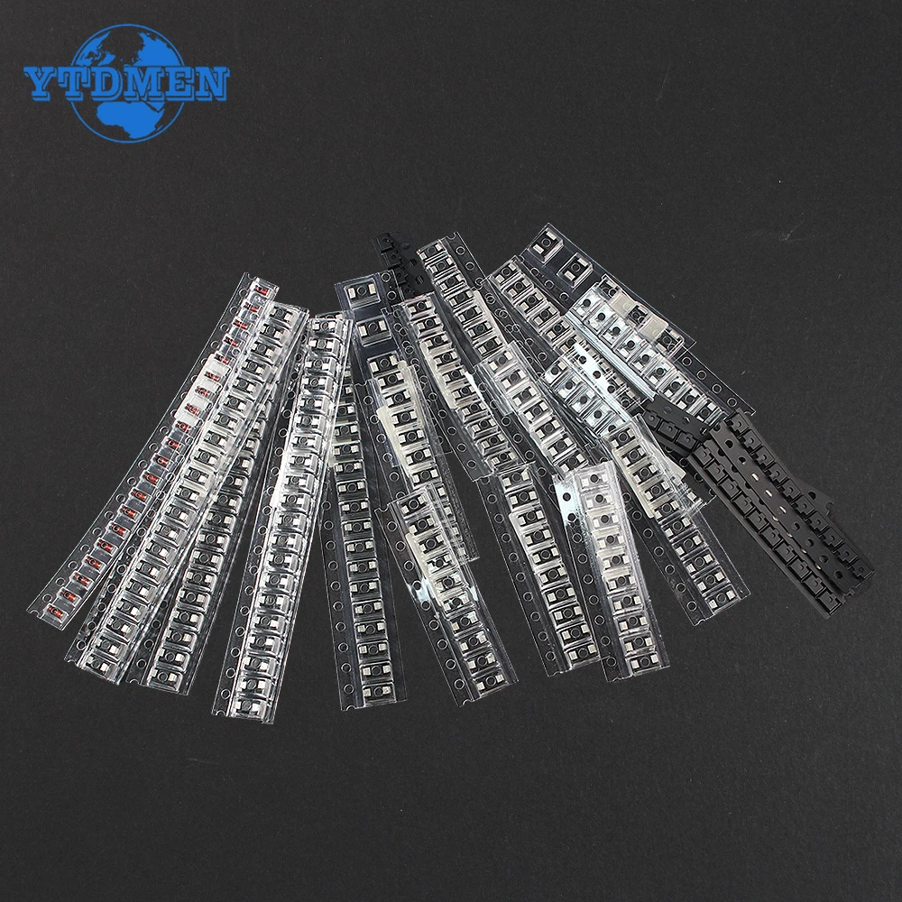 260PCS SMD Rectifier Diode Assorted Kit Schottky Switching Diodes M1 M4 M7 SS14 SS24 RS1M US1M SS34 SS54 BAT54C BAT54S LL4148