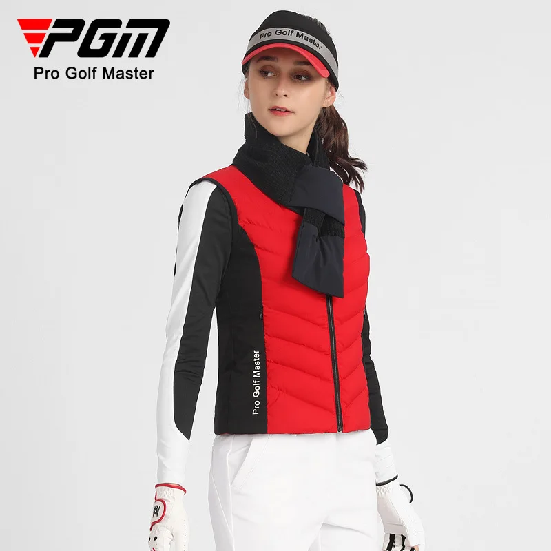 PGM Autumn/Winter New Golf Women's Down Vest Windproof and Warm Fashion Sports Golf Top