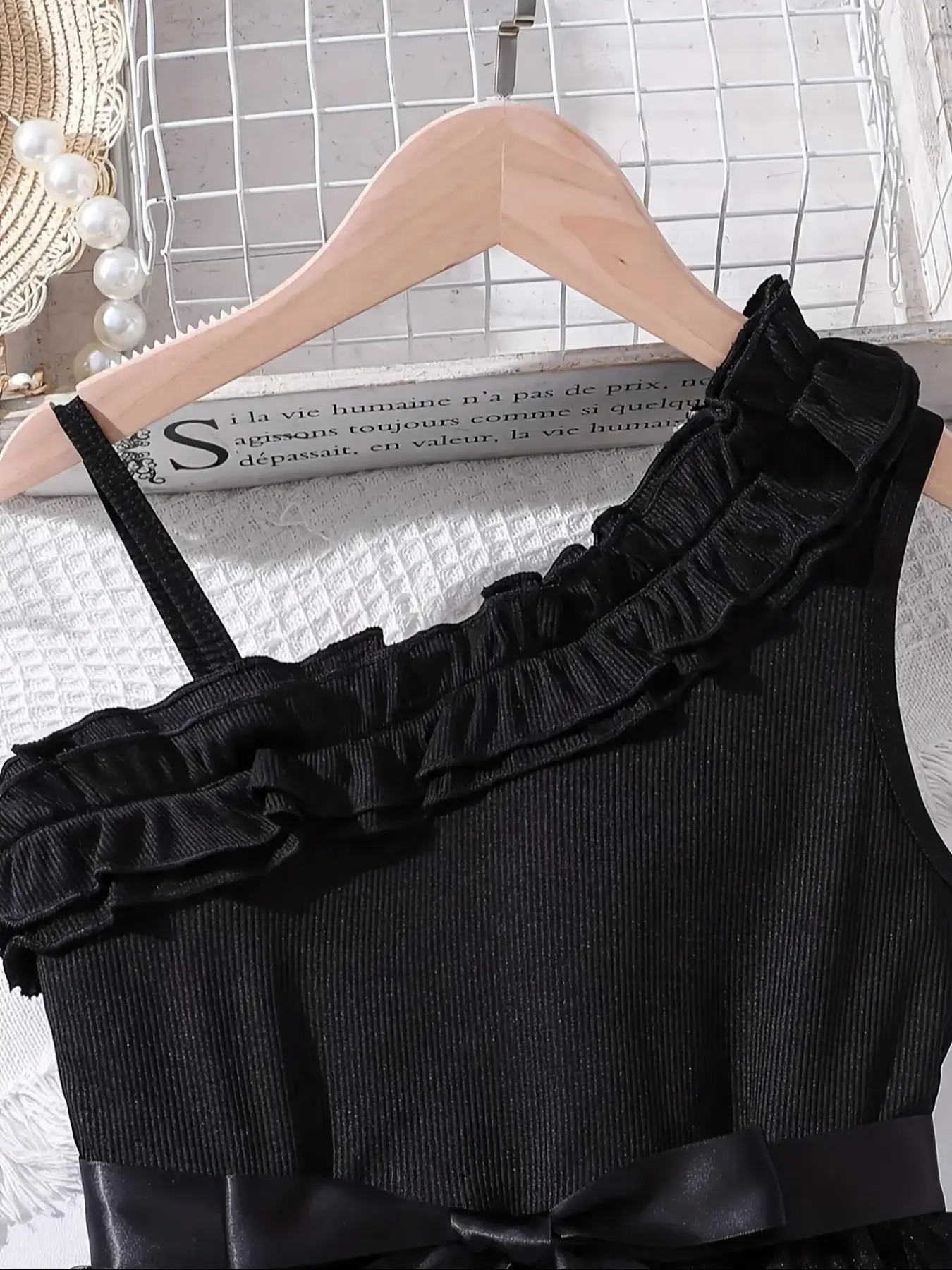 Sommer Mädchen Rüschen-Dekoration Cami Tutu Kleid Prinzessin Mesh Kinderkleid Freizeit Süßer Stil – Detail 24