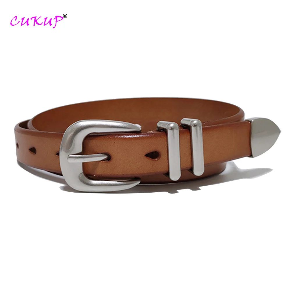 

Real Genuine Leather Alloy Pin Buckle Belts for Women 28mm Width