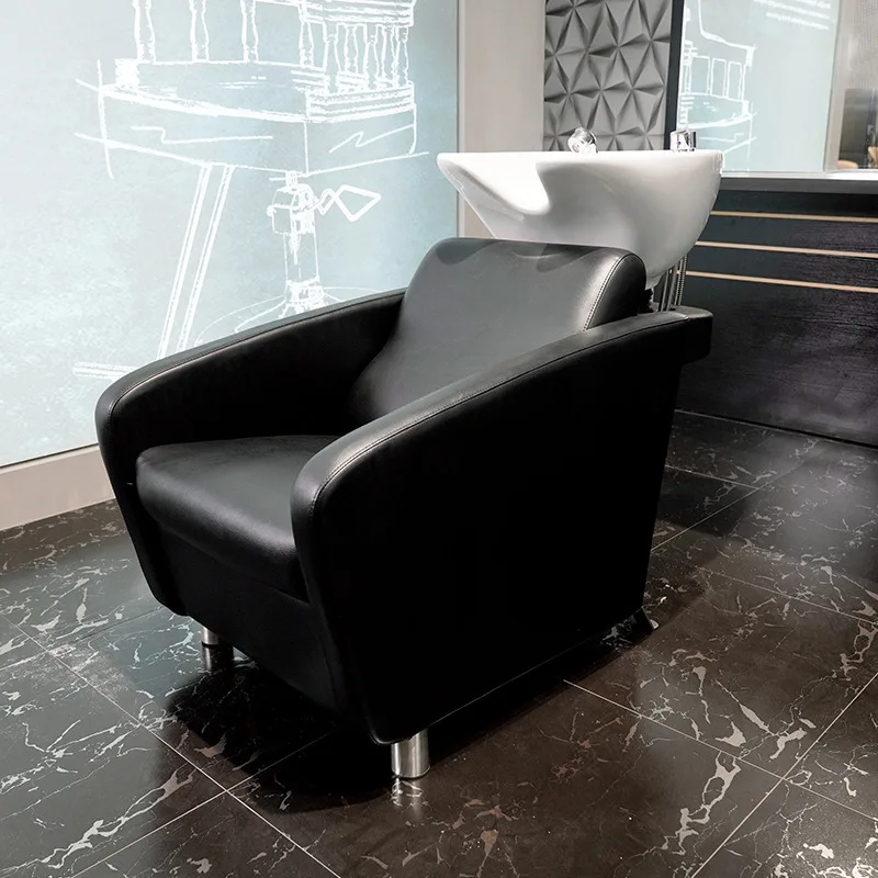 

Barber shop half-lying shampoo bed, hair salon special advanced sense adjustable half-lying shampoo bed