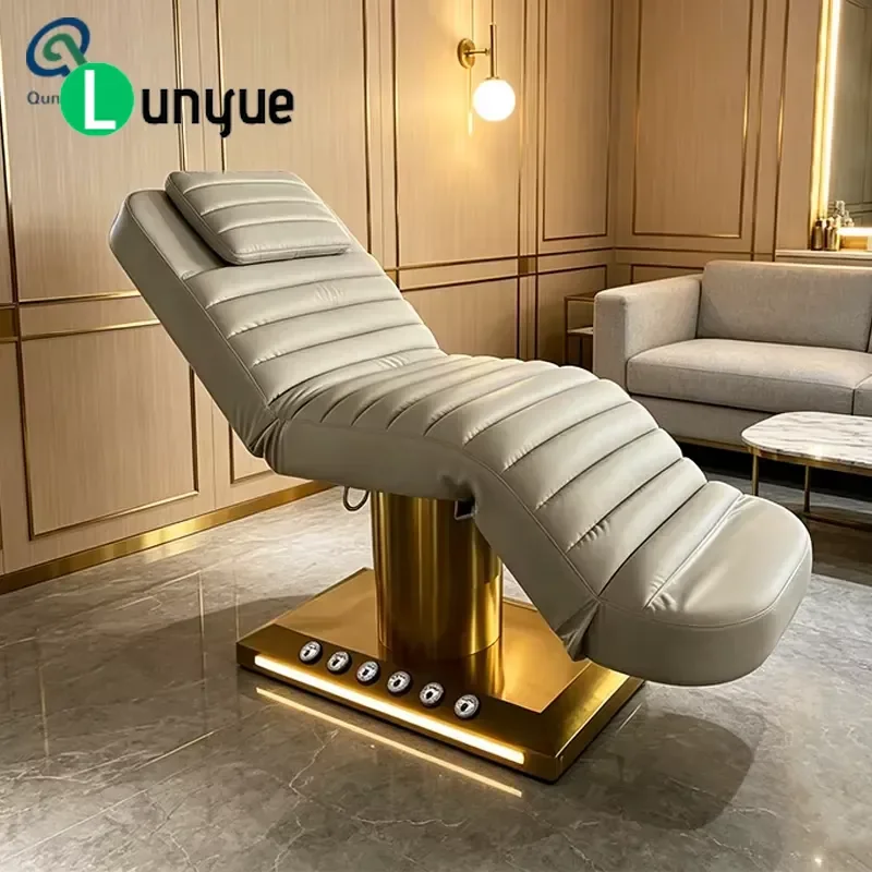 Professional Electric Modern Luxury Spa Chair and Massage Bed with Stainless Steel Frame Foldable for Beauty Salons