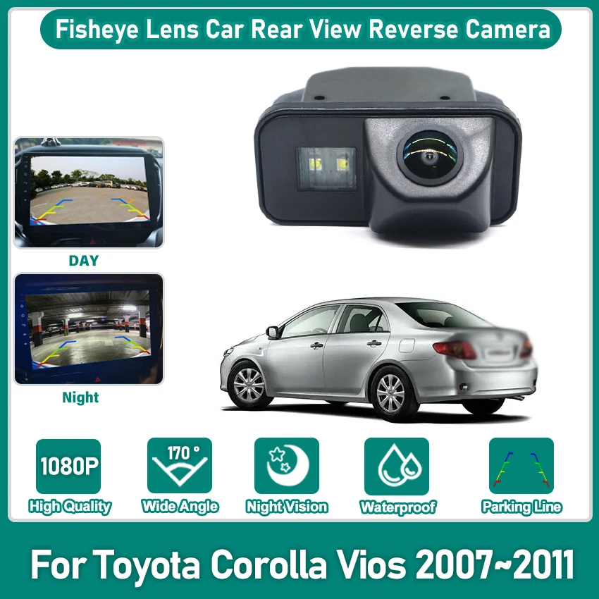 

Автомобильная камера заднего вида, камера заднего вида, объектив «рыбий глаз», HD, водонепроницаемая для Toyota Corolla Vios 2007, 2008, 2009, 2010, 2011