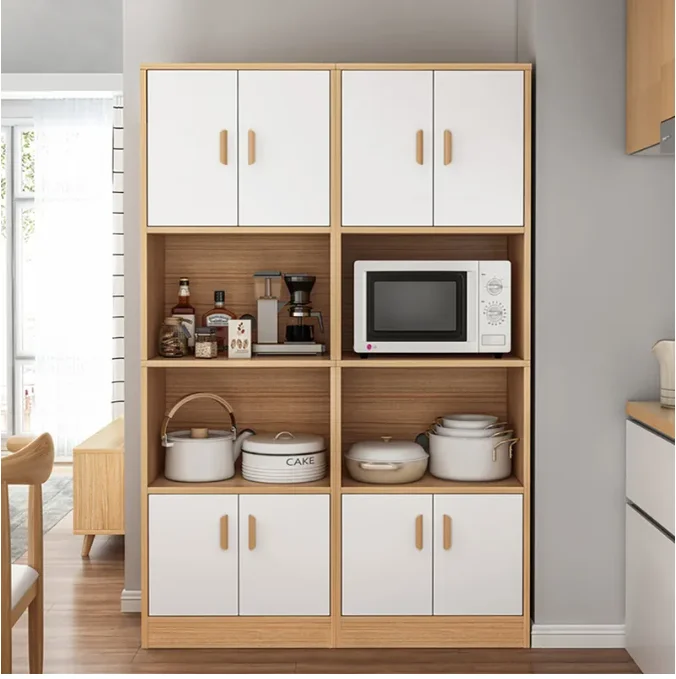 خزانة جانبية متعددة الطوابق للمزرعة رف مطبخ للميكروويف مع باب خزانة متعددة الوظائف لتخزين المنزل المحمول #6