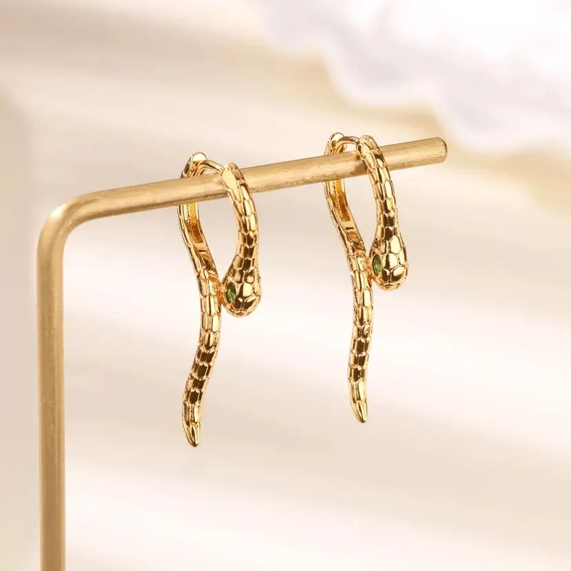 Snake Shape Cz Earr… - image