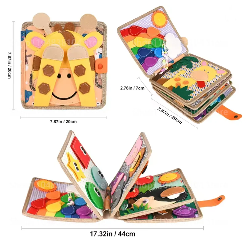 كتاب لباد تعليمي للأطفال، لعبة حسية لمرحلة ما قبل المدرسة، أنشطة سفر محركية دقيقة، أذن تعليمية متعددة الطبقات #4