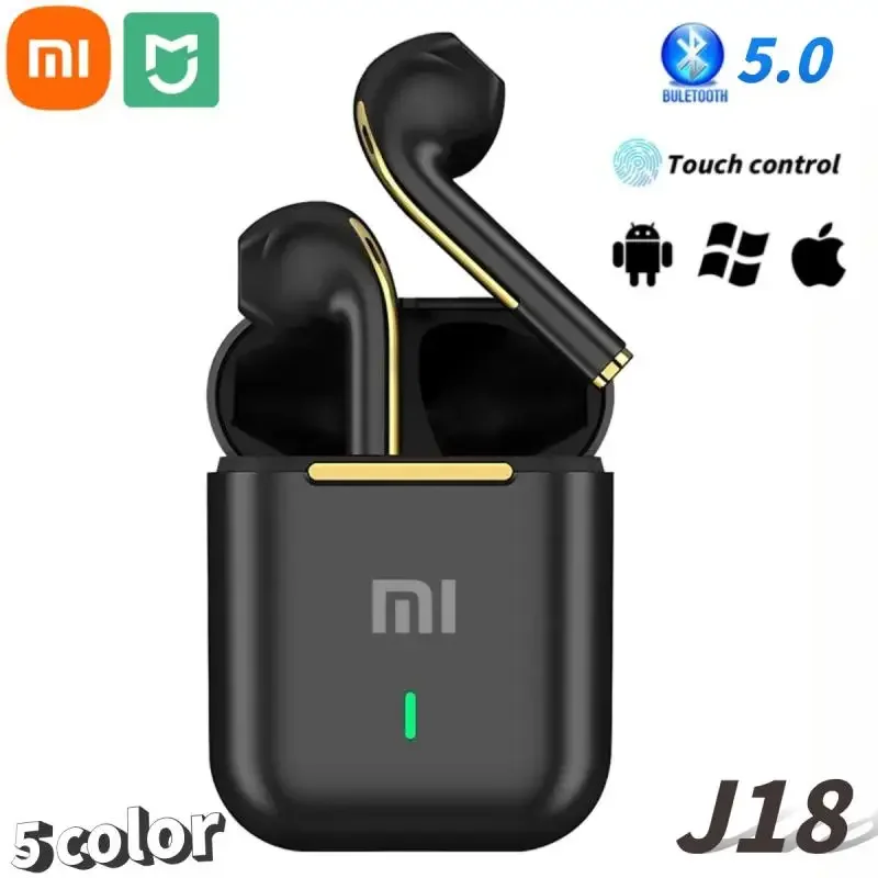 MIJIA Xiaomi J18 Wireless Bluetooth Earphones Noise Canceling Headphones Touch Control 300mAh Battery Earphone For All Phone