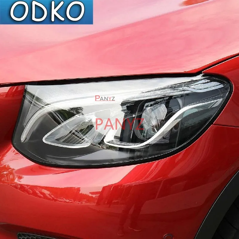 Car Headlight Protection Tint Film Smoke Black Transparent TPU Sticker For Mercedes Benz GLC Class X253 C253 AMG 2015-2021