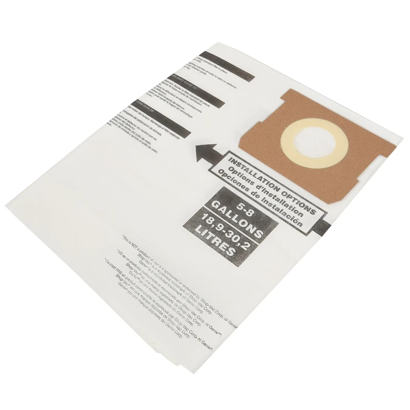 Saco de Pó Seco Universal para Aspirador de Pó, Acessório de Substituição, Adequado para Shop Vac, 5 a 8 Galões, 90661, 906-61, 9066100