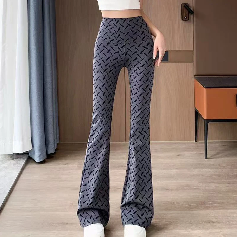 

Новые брюки с принтом акулы, женские эластичные узкие брюки Bootcut, женские весенне-осенние повседневные эластичные леггинсы с высокой талией, женские леггинсы