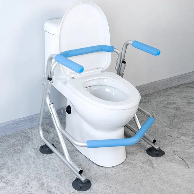 Aluminum Alloy Handrails Adjustable Toilet Assist Rack Armrest Anti-rollover Chair Shower Seat Disability Products Safety Rails