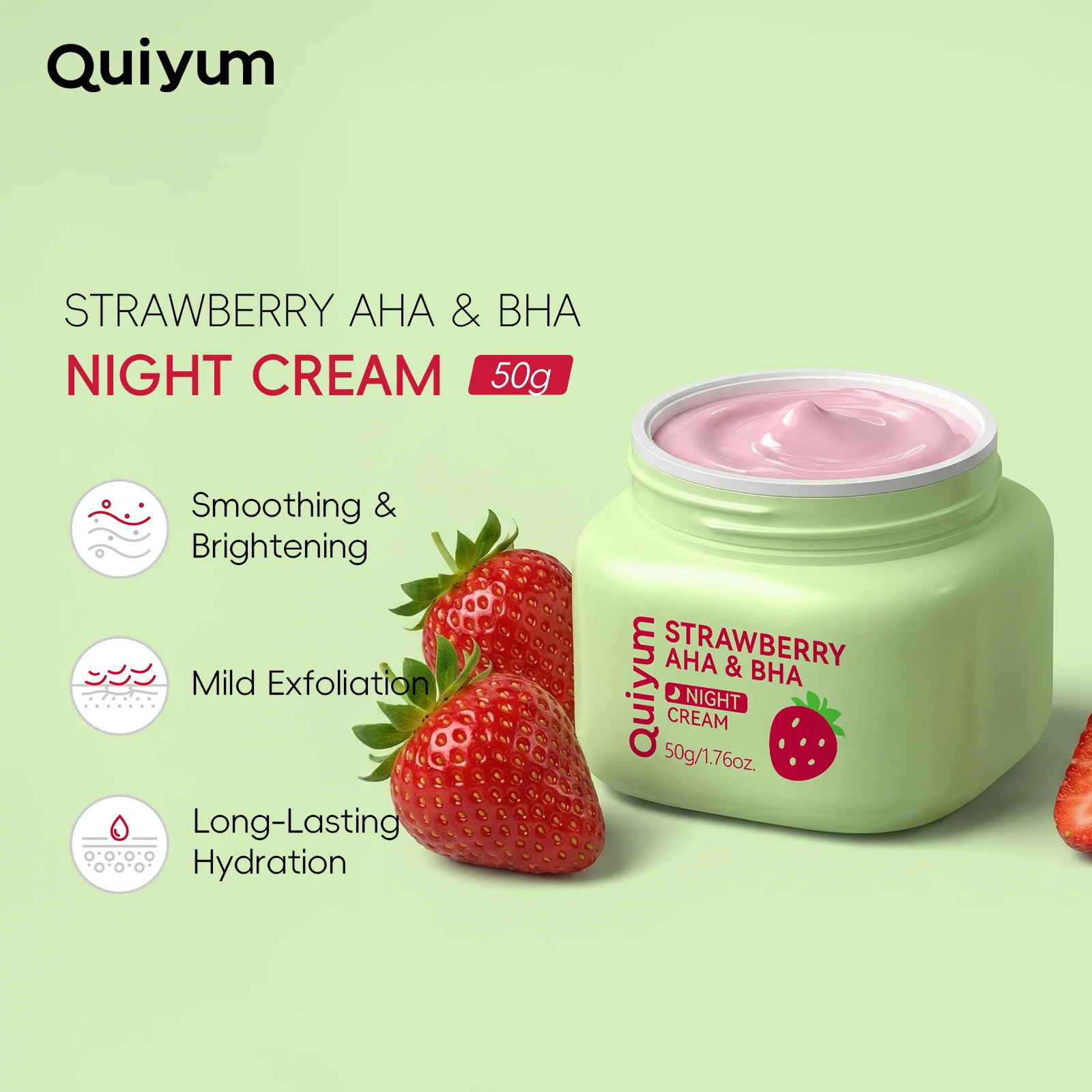 Quiyum Strawberry AHA & BHA Ni - Aha Bha Exfoliant ulasan dan harga
