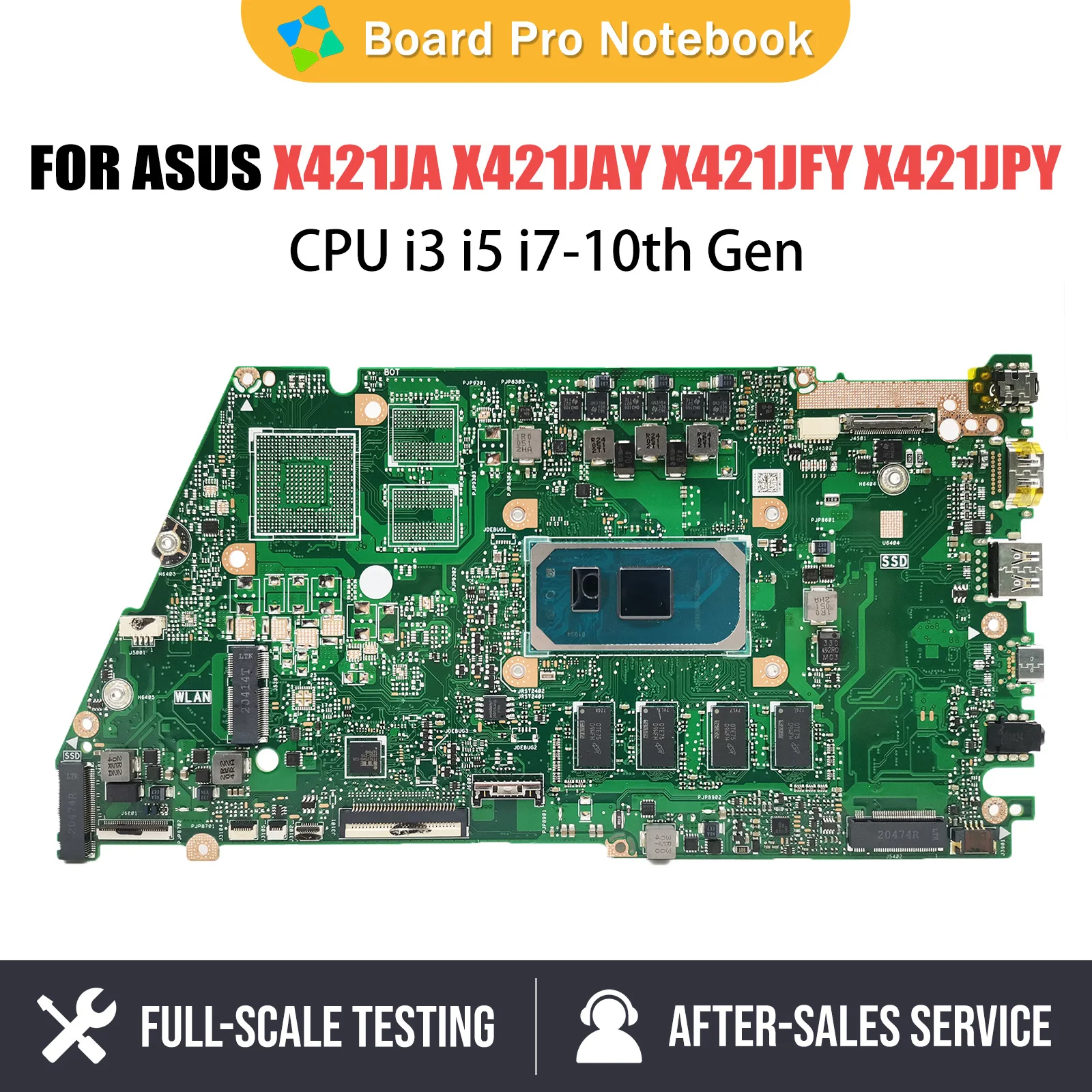 

Laptop Mainboard For ASUS X421JAY X521JA X521JAY X421JPY X421JFY X421JQ X521JQ Notebook Motherboard I3 I5 I7 10th 4G 8G 16G RAM