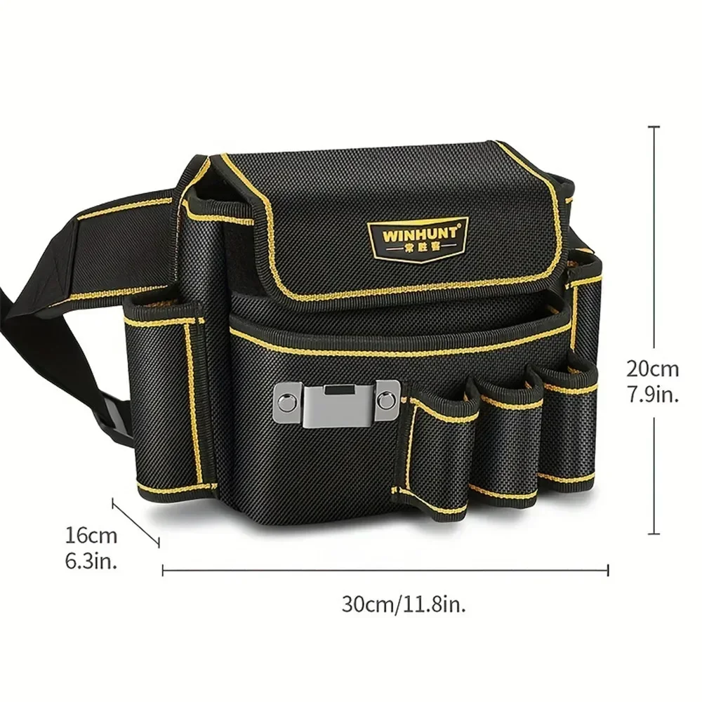 Electrician Tape Waist Bag with WINHUNT Screwdrivers Heavy Duty Tool Belt Pliers Hook Harden Tool Pouch Tool Organizer