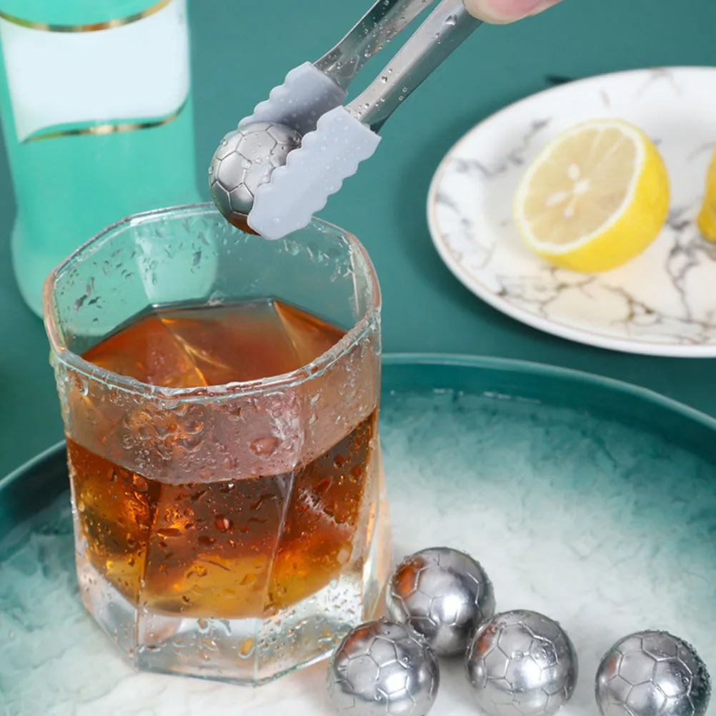 

1 set 304 Stainless Steel Football Ice Pellets Whiskey Cubes Reusable Metal Ice Cubes for Drinks Household Beverage Cooling