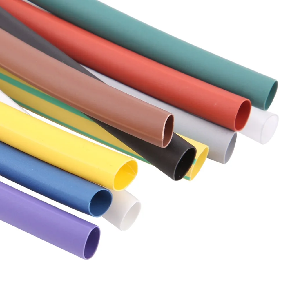 55 PCS 2:1 Ratio Heat Shrinkable Tube Polyolefin Colorful Heat Shrink Tubing Kit Fire Retardance 5 Sizes Shrink Wrap Tubing