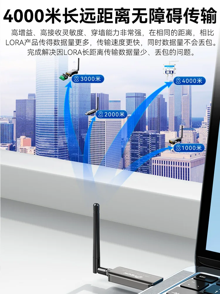 

USB/RS232/485 to Lora Беспроводная передача данных Радио DTU Прозрачный аналоговый модуль ввода-вывода передачи данных