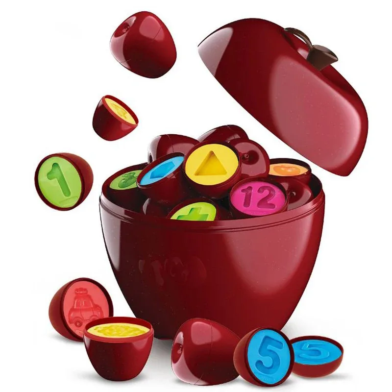 Puzzle 3D Apple Smart Egg, jouets Montessori, jeux assortis pour bébés, Classification des couleurs et des formes, motricité Fine, jouets éducatifs