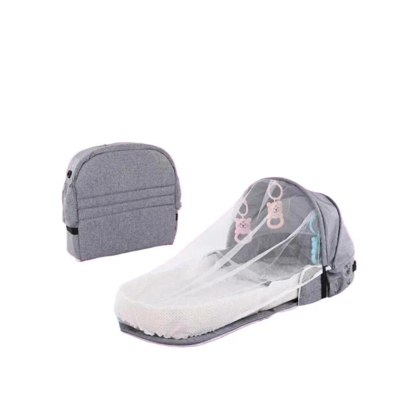 Portable Baby Crib  Multifunctional Travel Mosquito Isolation  Baby Folding  Detachable in Bed  Backpack