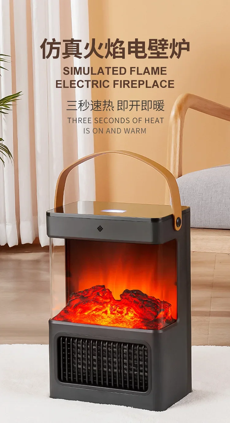 220V Electric Fireplace Heater with 3D Flame Effect - Easy to Install and Operate