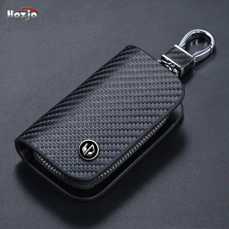 

Carbon Fiber Pattern Leather Car Key Case Zipper Key Cover for LEAPMOTOR C11 T03 C01 C10 C16 2024 2023 2022 2021 Accessories