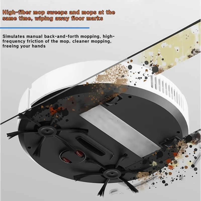 초박형 3-in-1 로봇 진공청소기 및 물걸레: 단단한 바닥, 애완동물 털, 타일 청소용 청소, 습식 및 건식 청소 - 자동 및 충전식