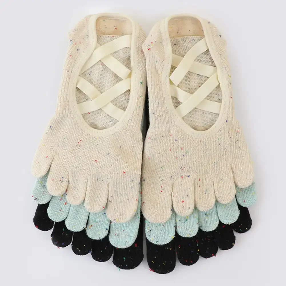 

Профессиональные женские носки для йоги, силиконовые противоскользящие балетные носки для пилатеса, женские дышащие бандажные носки с открытой спиной для танцев, спортивные носки