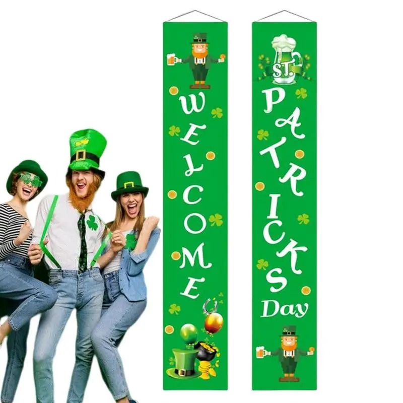 Happy St. Patrick'S Day Porch Sign Irish Shamrock Porch Signs Hanging Ornament Irish Luck Day Saint Patrick's Day Sign Hanging