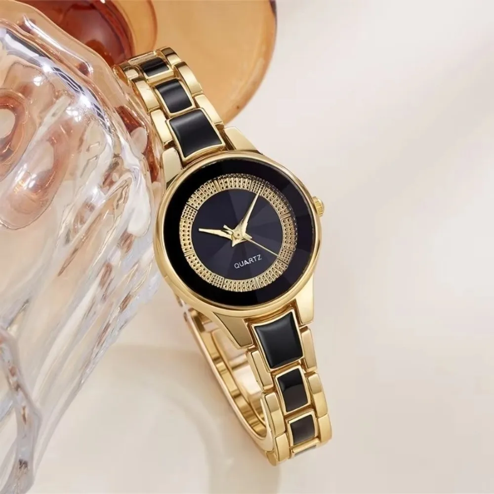 Stylish Quartz Movement Quartz Wristwatch Round Dial Imitation Ceramic Ceramic Watch Strap Design Gift Fashion Watch For Women