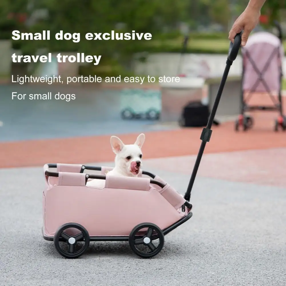 Dog Stroller Adjustable Front And Back Puppy Cat Carriage 360-degree Rotating Pull Rod Dogs Cats Carriers Pet Products For Home