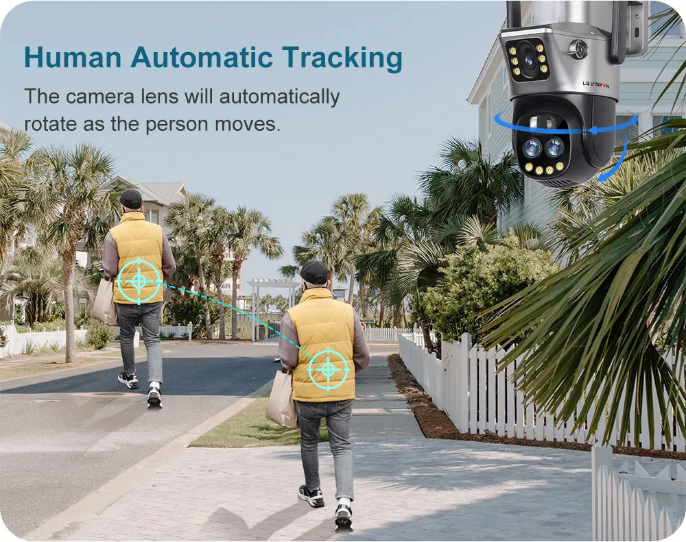 LS VISION V380 Dual Lens WIFI/4G Camera Solar 10X Zoom PIR Human Detection Night Vision Outdoor Security Video Cam 8MP 4K Cctv