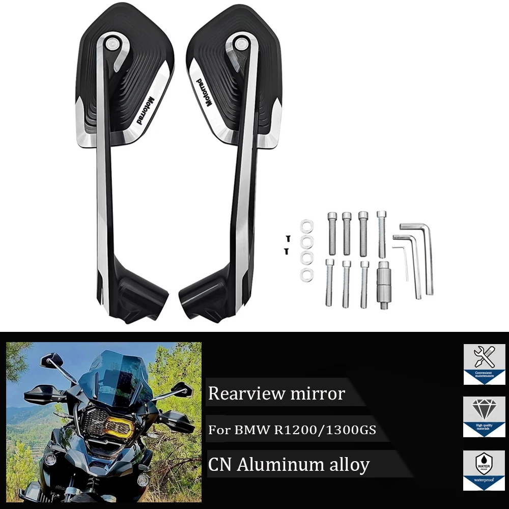 

Suitable for BMW R1200GS/ADVENTURE R1250GS/ADVENTURE R1300GS motorcycle brand new high-quality, CN aluminum alloy side mirrors