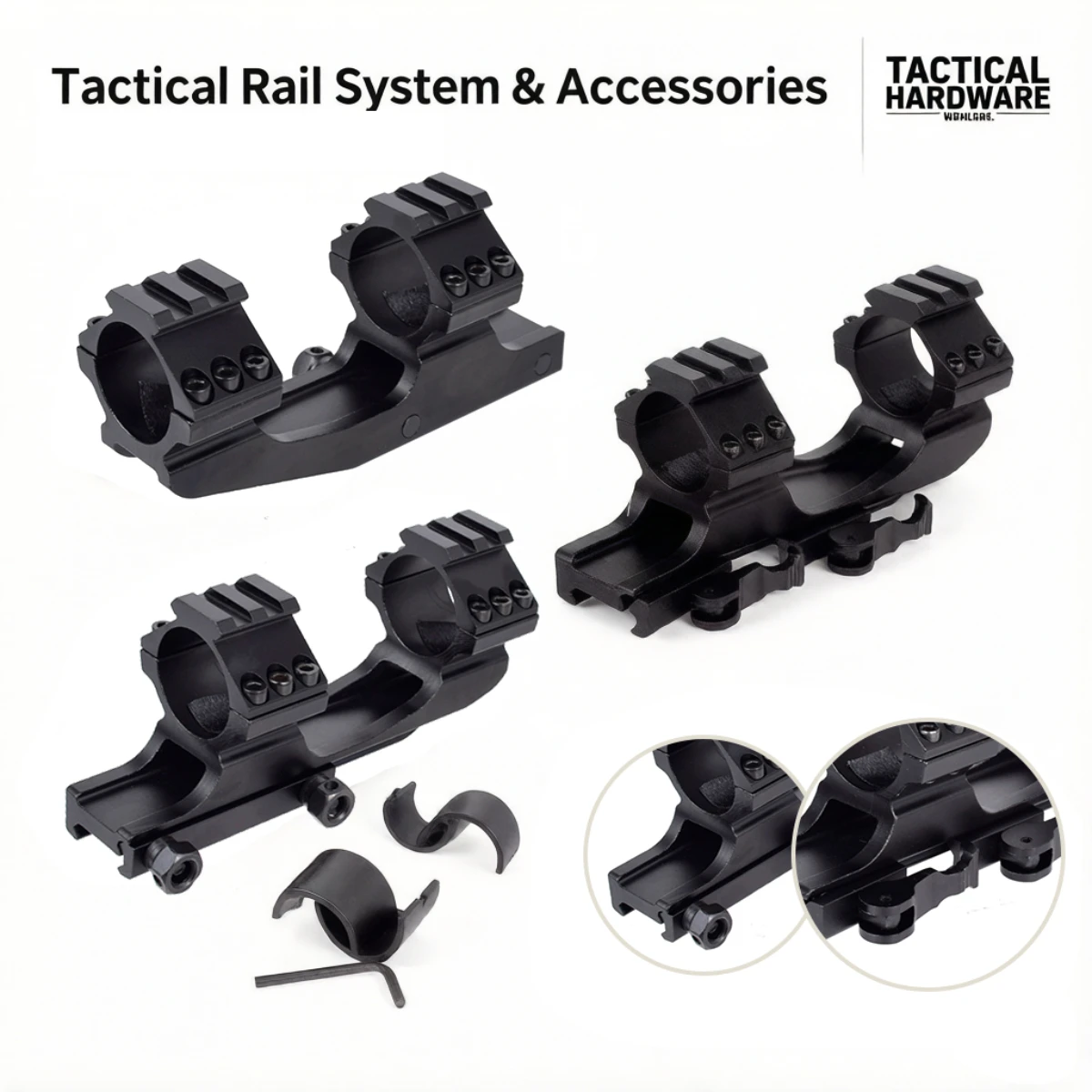 Abrazadera QD Picatinny 20mm para AR15/AK47/M4 – Liberación rápida - imagen 2