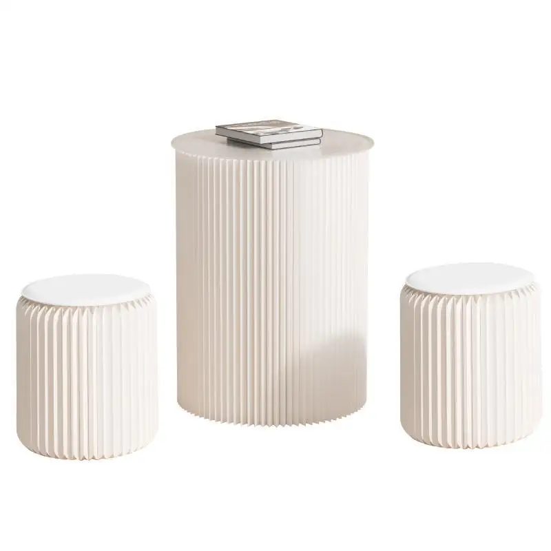 

Stool coffee table set combination, round coffee table low stool