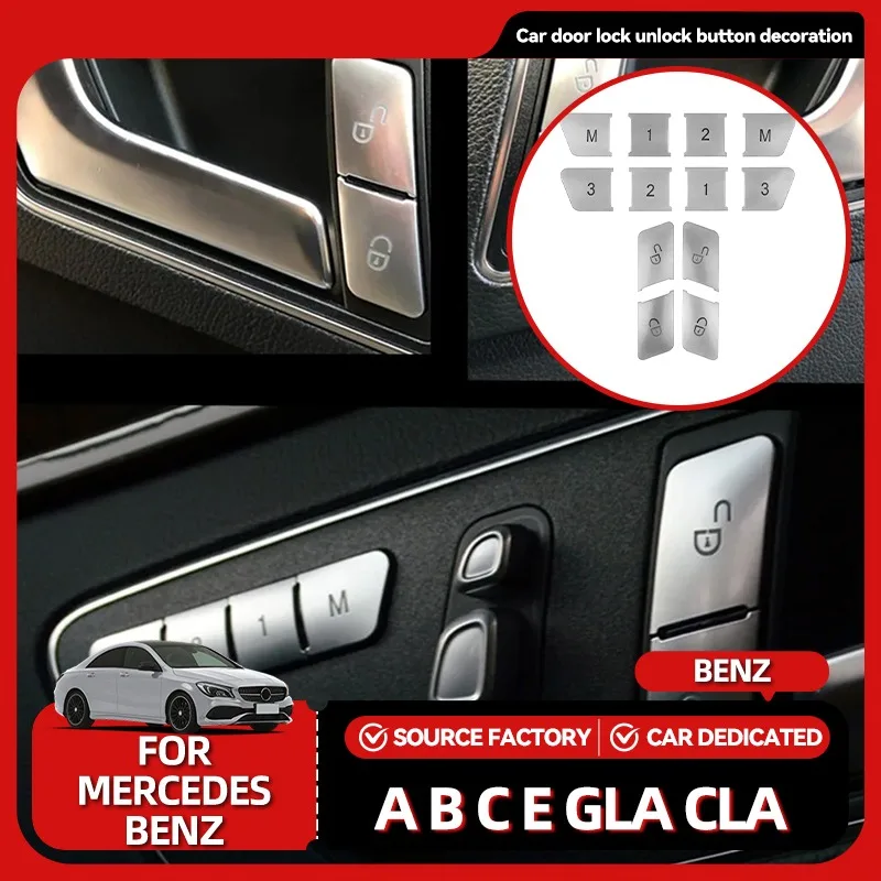 

Внутренние молдинги, кнопка разблокировки дверного замка, наклейка с блестками для Mercedes Benz A B C E GLA CLA GLK GLE CLS ML GL W
