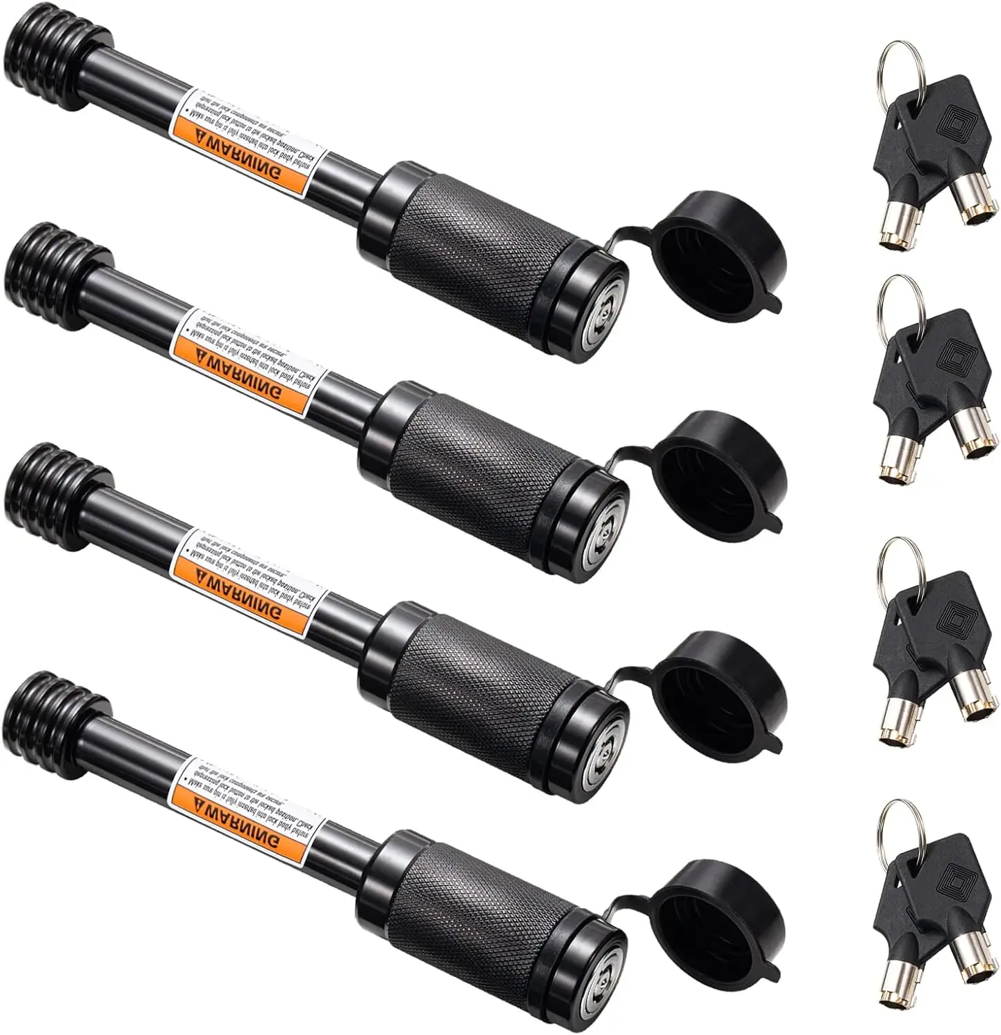 

Trailer Hitch Receiver Lock with 5/8" Pin for 2" 2-1/2" Receiver, Fits Class III IV, 4 Pack Keyed Alike, for Bike Rack Tow Ball
