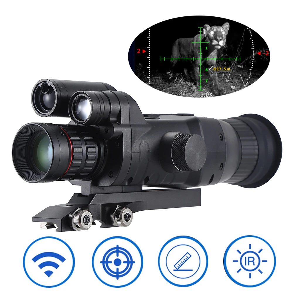 Henbaker CY900 Digital Night Vision Scope Tactical Telescope Monoculars for Hunting Built in Rangefinder Ballistic Calculation